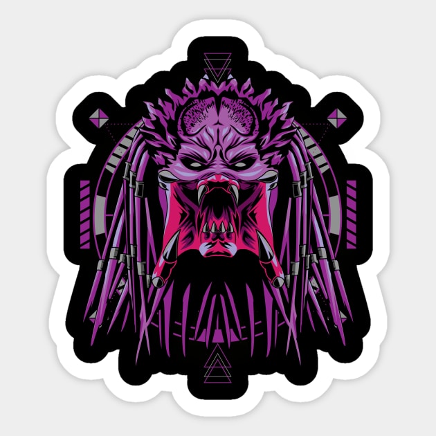 predator mask Sticker by SHINIGAMII